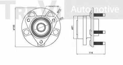 TREVI AUTOMOTIVE wb2263 -  Комплект подшипника ступицы колеса